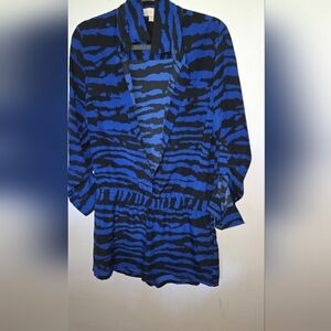 MICHAEL KORS Blue and Black Zebra Print Romper SIZE MEDIUM (fits 8-10)